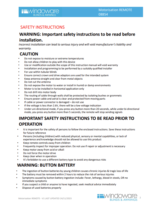 Windoware Motorisation