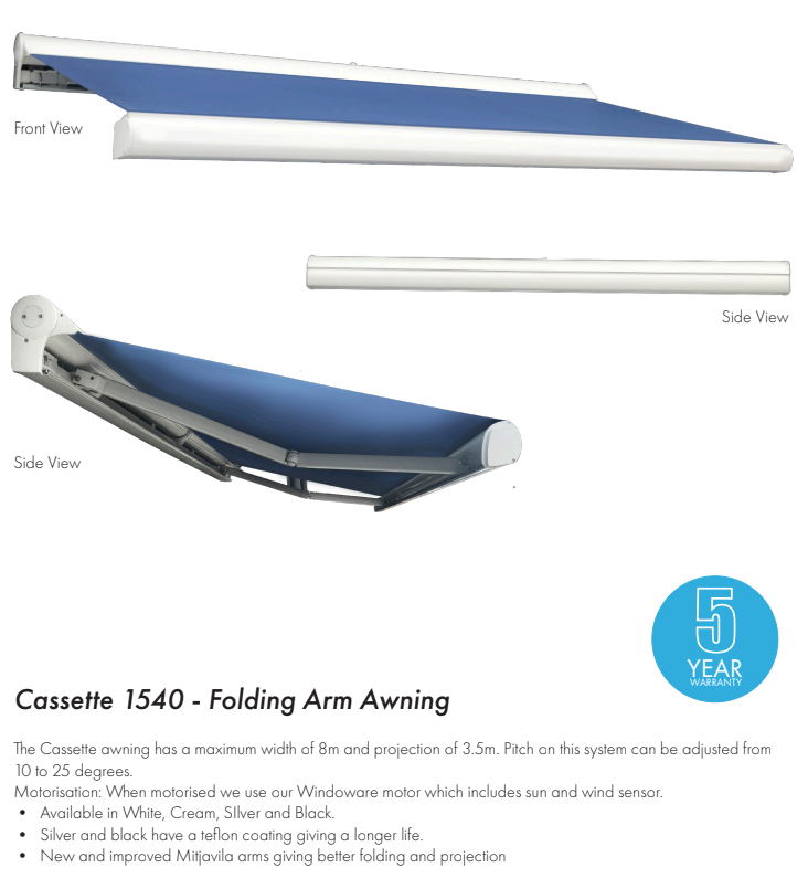 Folding Arm Awnings Windoware   Cassettecatalogue 